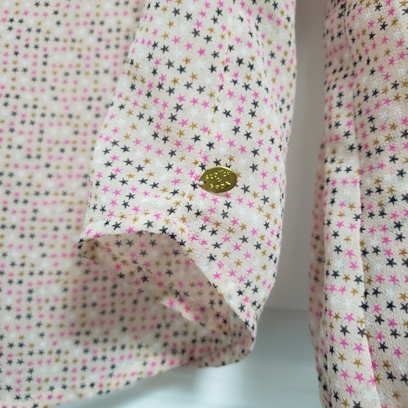 SCOTCH & SODA Pink Stars Tie Bow Blouse - Picture 5 of 10